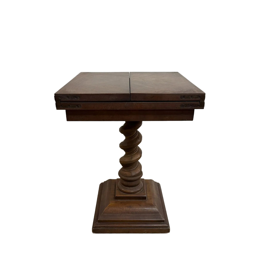 Vintage Drexel Expanding Side Table With Barley Twist Pedestal Base