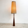 Mid Century Teak Standard Floor Lamp With Original Shade 1960s