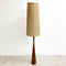 Mid Century Teak Standard Floor Lamp With Original Shade 1960s