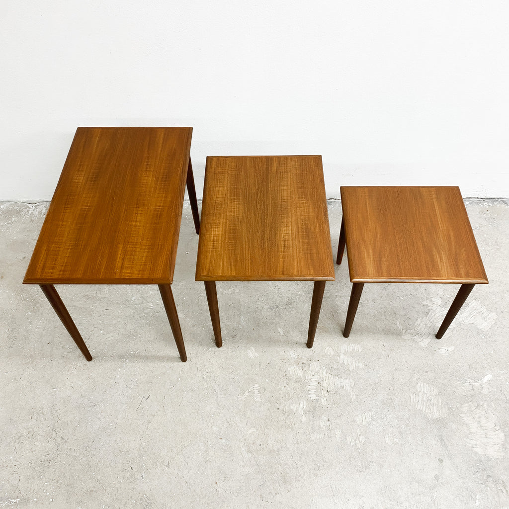 Mid Century Parker Teak Nest Of Tables - Restored