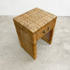 Vintage Cane And Rattan Bedside Table