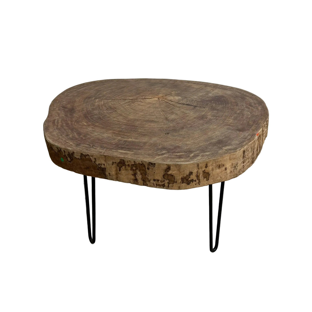 Solid Live Edge Wood Slab Coffee Or Side Table 
