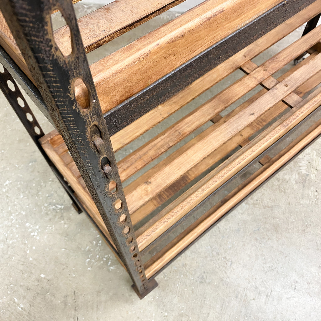 Industrial Metal Shoe Rack With Slatted Timber Shelves– The Design Ark
