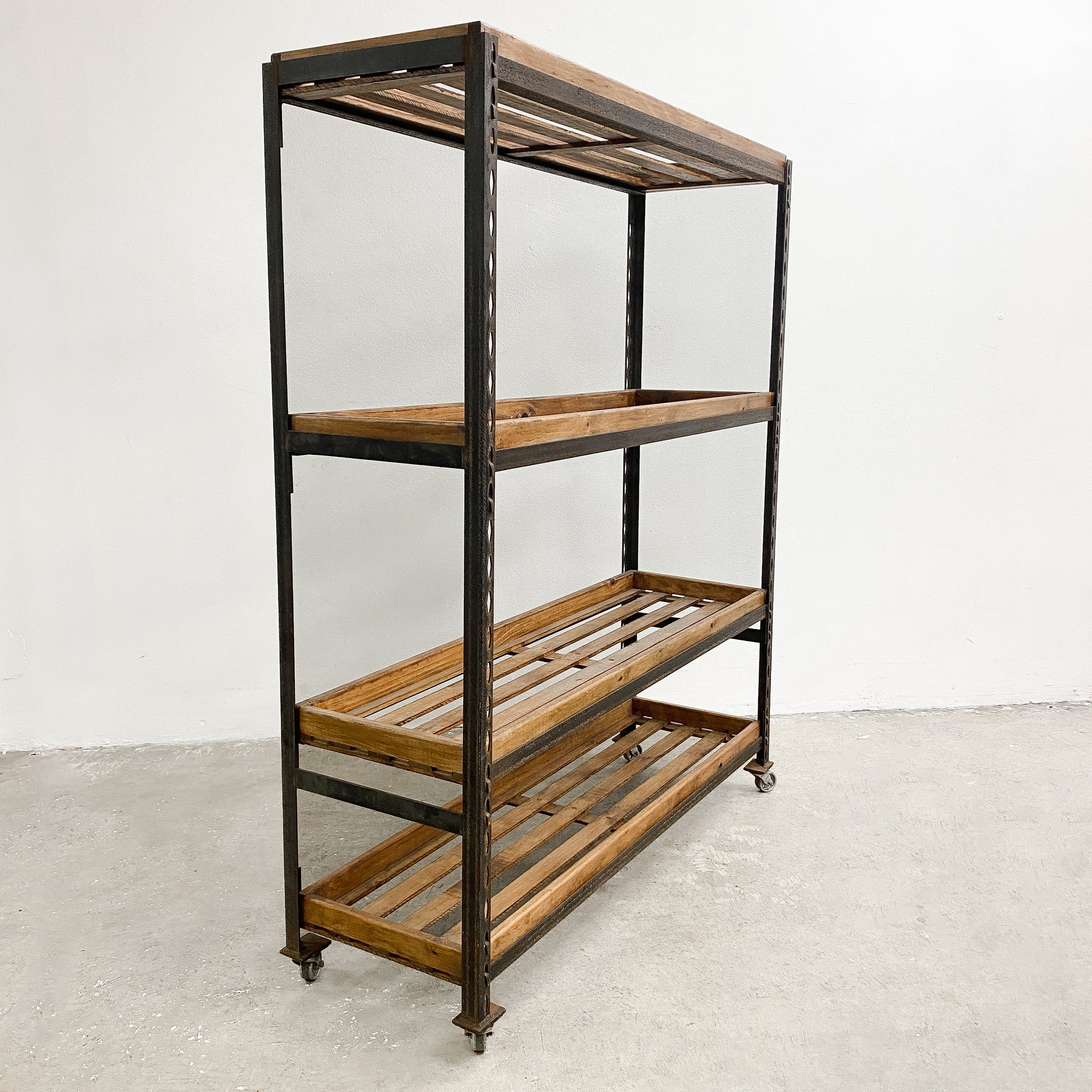 Industrial Metal Shoe Rack With Slatted Timber Shelves– The Design Ark