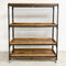 Industrial Metal Shoe Rack With Slatted Timber Shelves