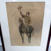 Jockey Watercolour Painting Framed