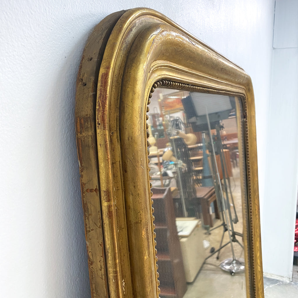 Large Antique French Louis Philippe Period Gold Gilt Mirror 
