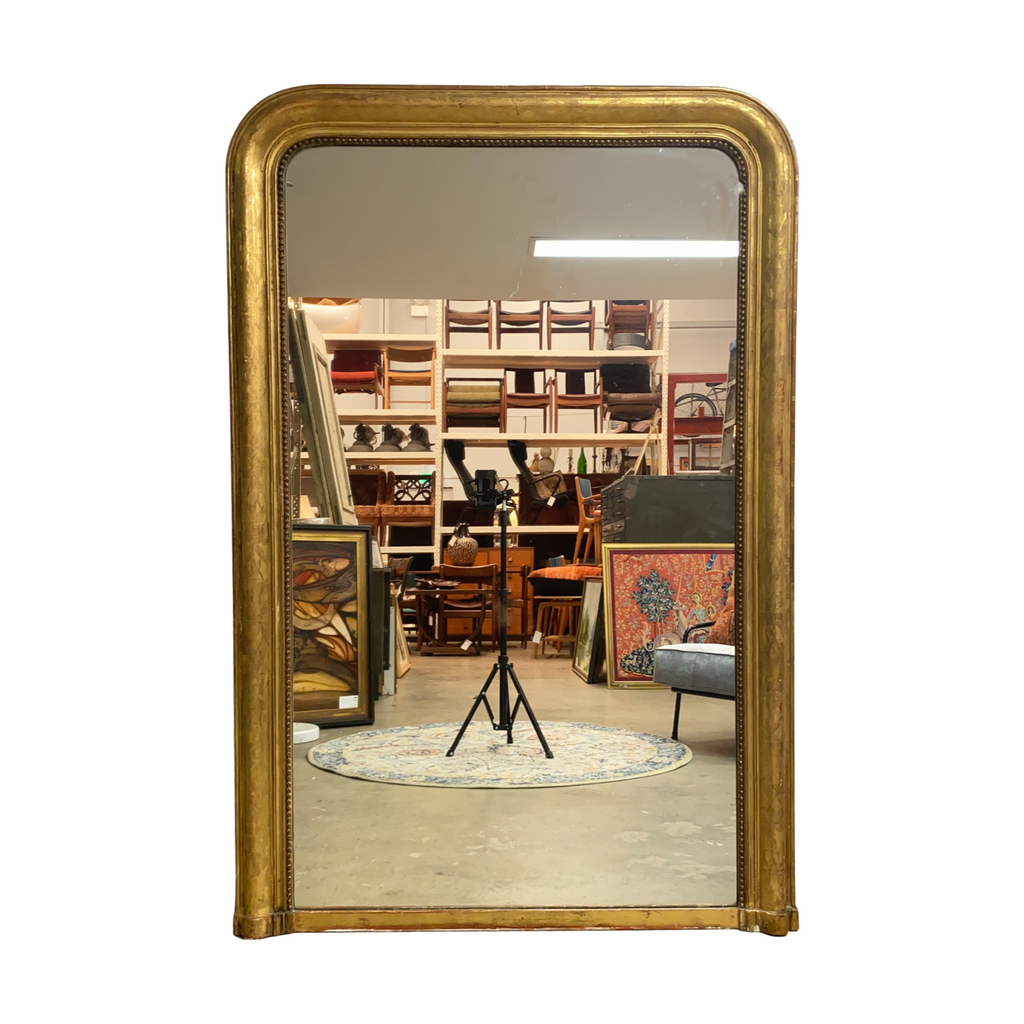 Large Antique French Louis Philippe Period Gold Gilt Mirror 