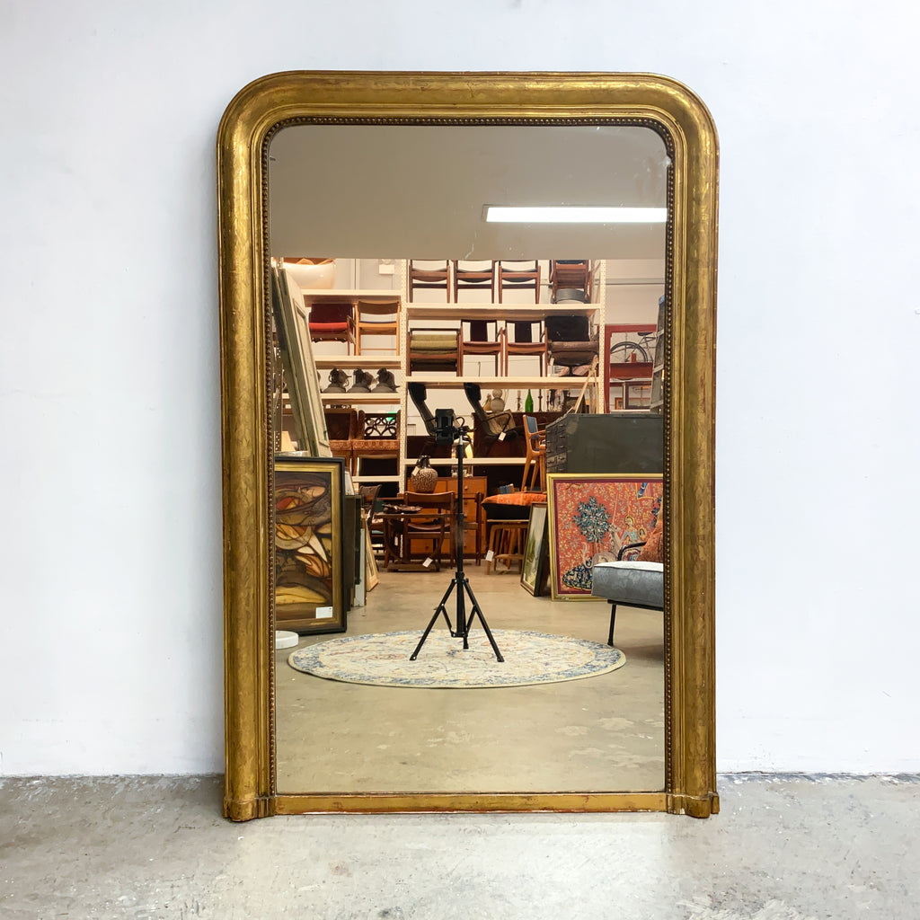 Large Antique French Louis Philippe Period Gold Gilt Mirror 