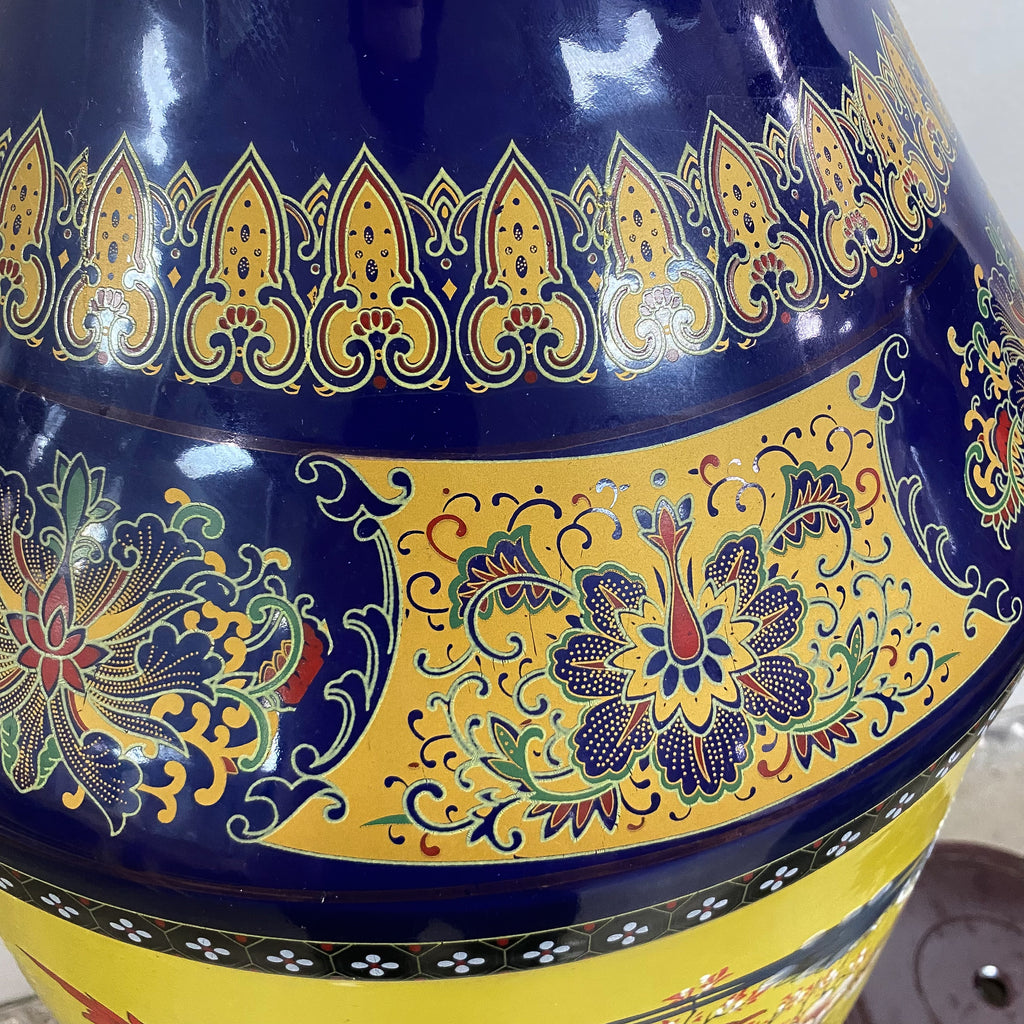 Pair Of Large Chinese Ceramic Cloisonne Floor Vase