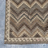 Large Hand Woven Afghan Beige and Grey Wool Kilim Rug #043
