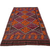 Large Hand Woven Afghan Burgundy Wool Kilim Rug #044