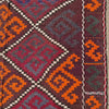 Large Hand Woven Afghan Burgundy Wool Kilim Rug #044