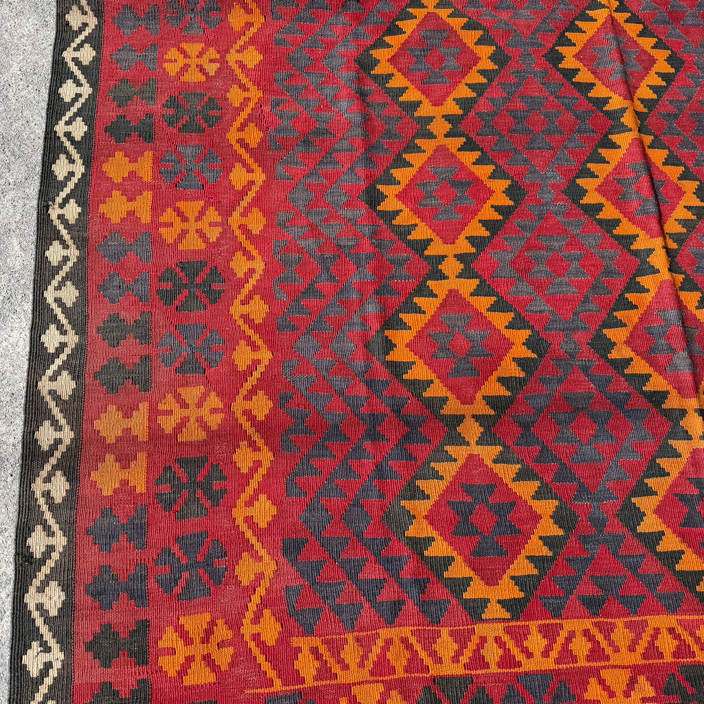 Large Hand Woven Afghan Wool Kilim Rug 