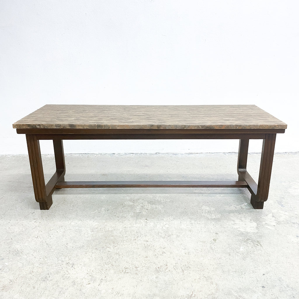 Late 20th Century Art Deco Style Marble Top Coffee Table