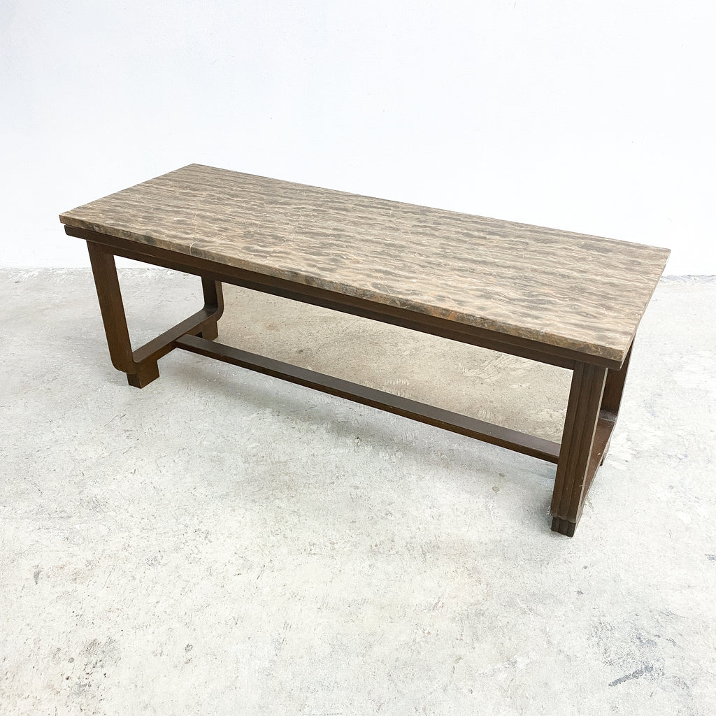 Late 20th Century Art Deco Style Marble Top Coffee Table