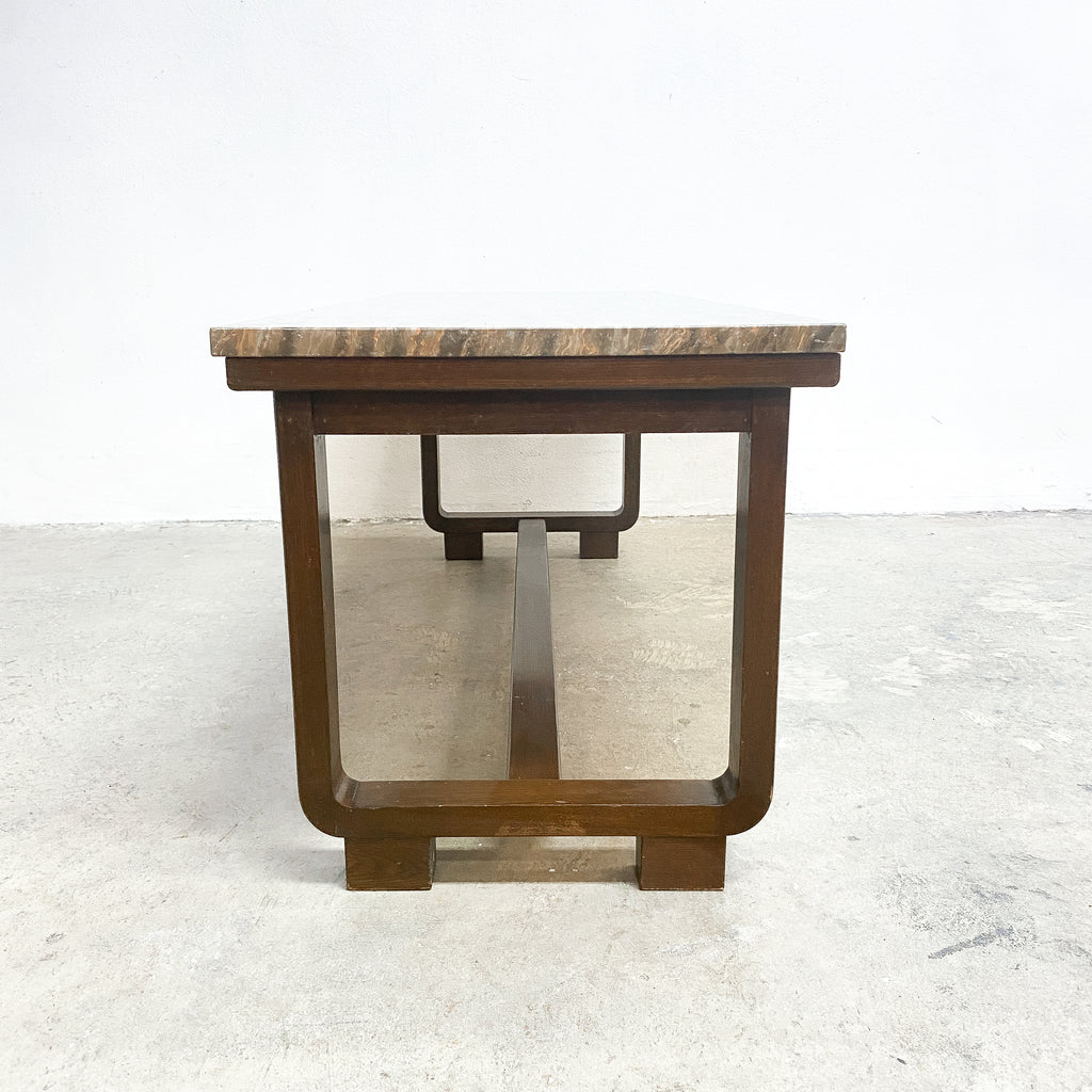 Late 20th Century Art Deco Style Marble Top Coffee Table