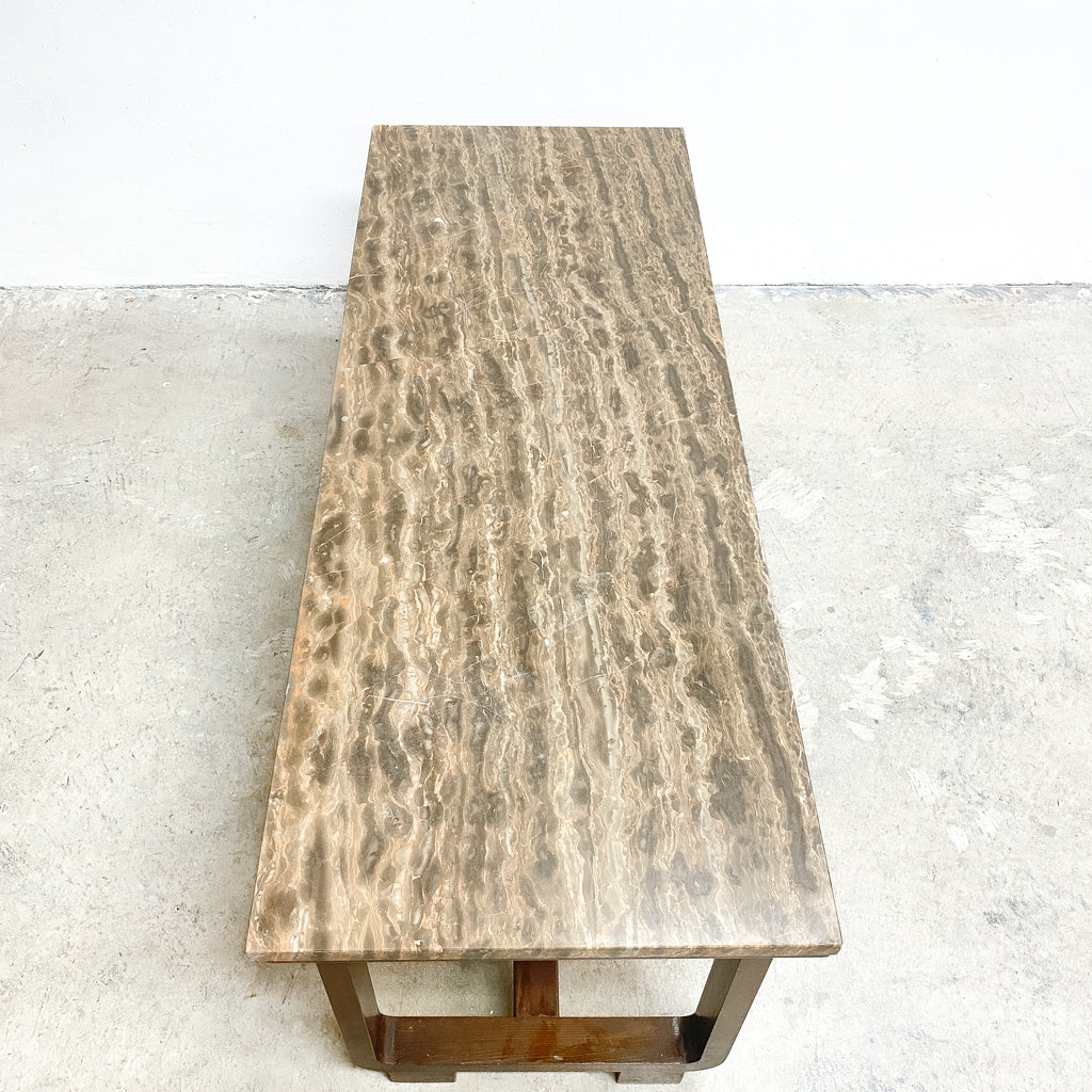 Late 20th Century Art Deco Style Marble Top Coffee Table