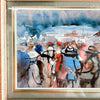 Late 20th Century Ink And Watercolour Crowd By Koek Signed 