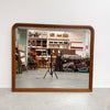 Late Mid Century 1980's Parker Rounded Top Teak Mirror