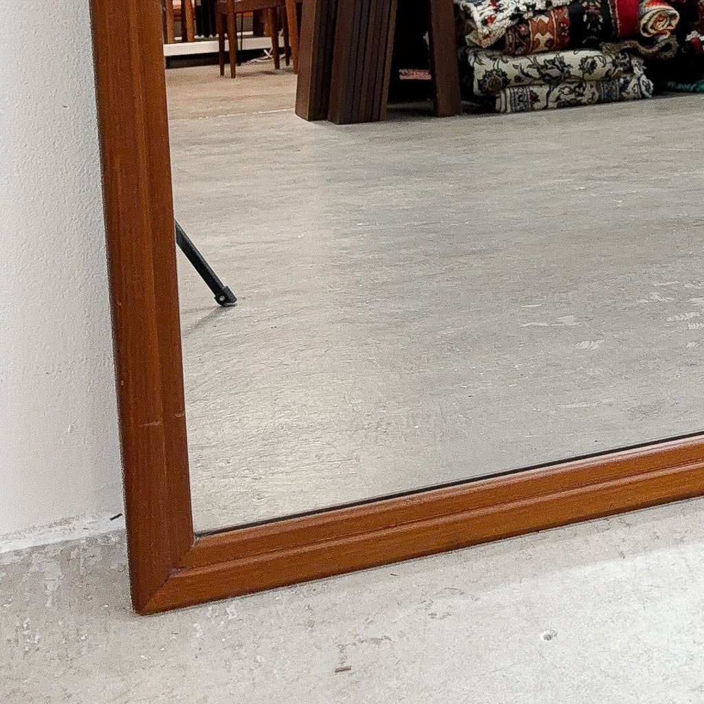 Late Mid Century 1980's Parker Rounded Top Teak Mirror