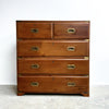 Late 19th Century Teak Campaign Chest Of Drawers