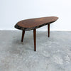 Live Edge Slab Side Table With Tapered Legs Mid Century