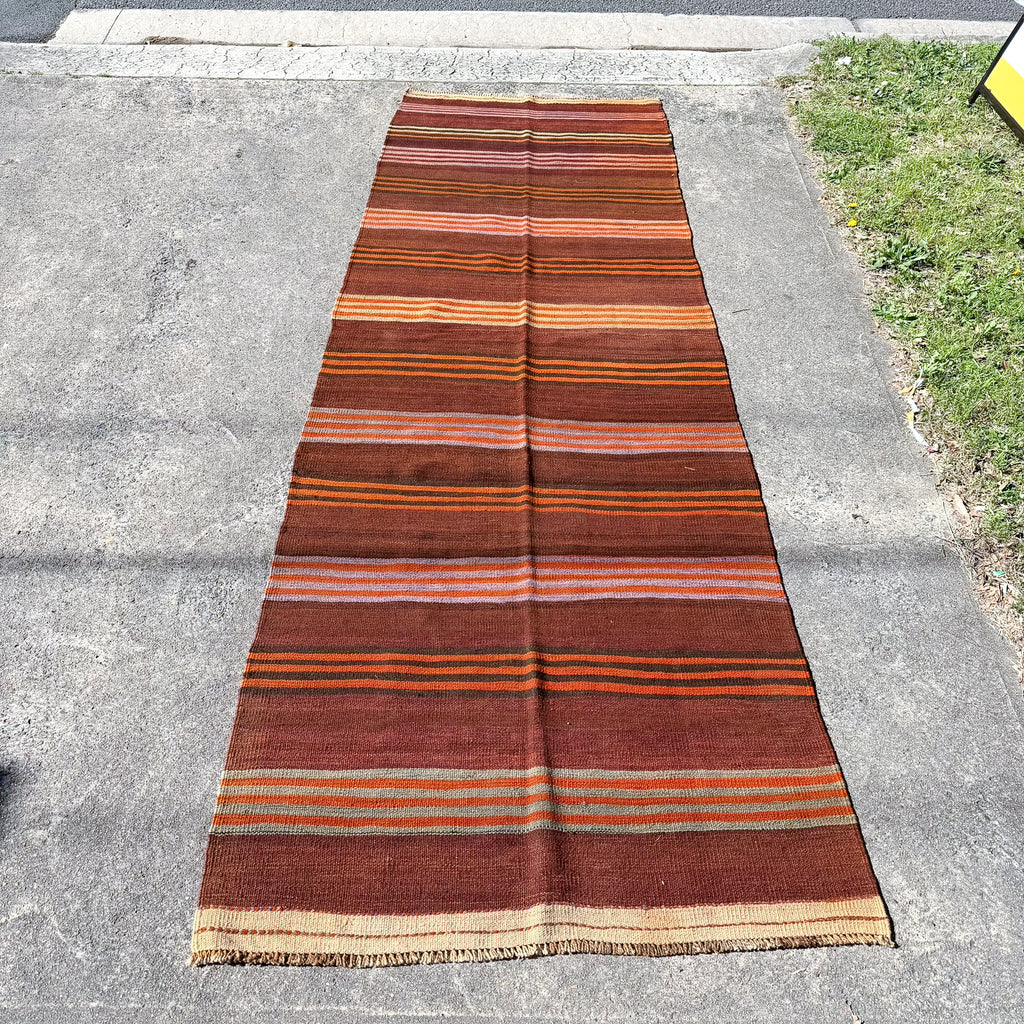 Long Hallway Hand Woven Afghan Wool Kilim Rug #035