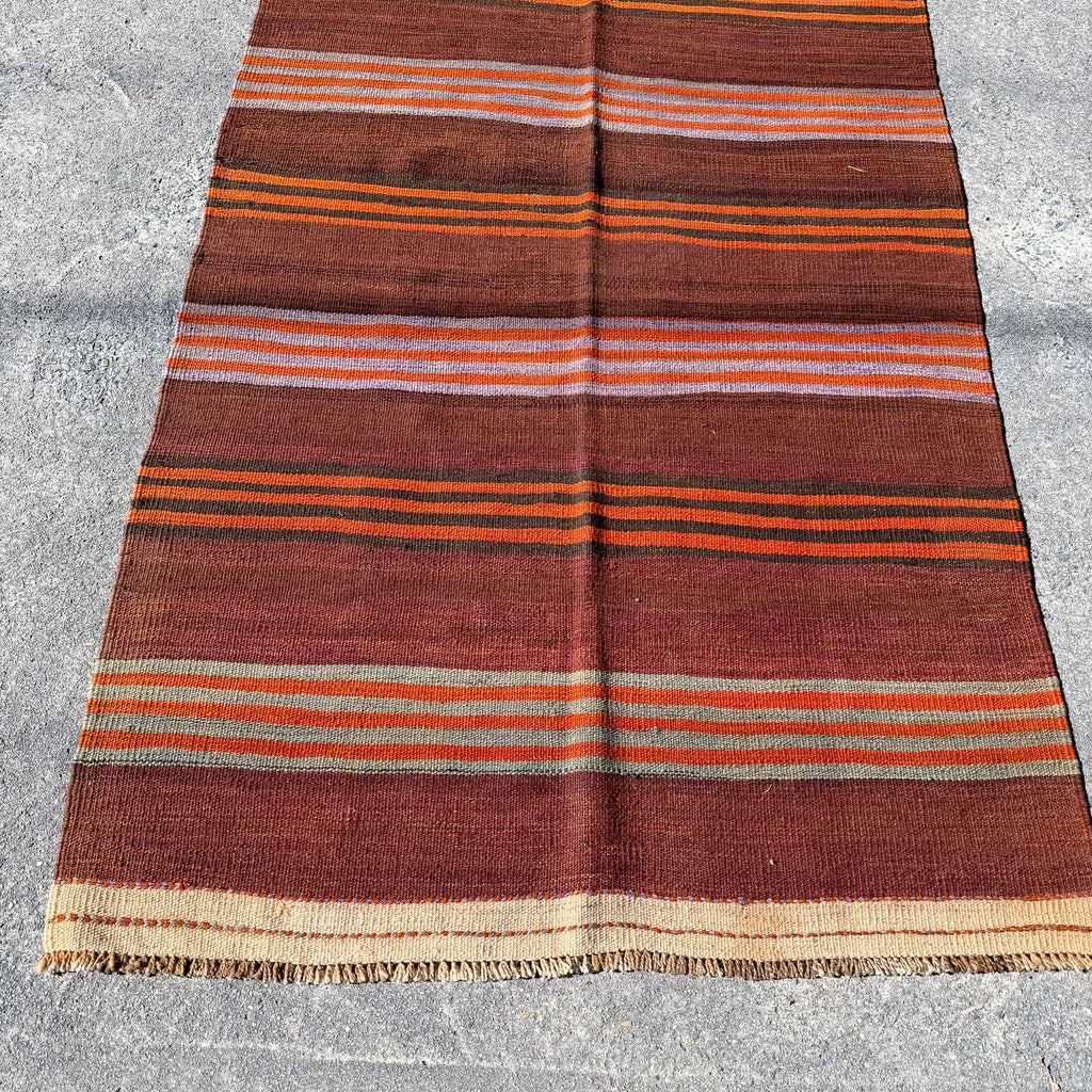 Long Hallway Hand Woven Afghan Wool Kilim Rug #035