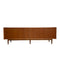 Long Mid Century Teak Parker Nordic Cats Eye Sideboard - Restored
