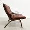 Mid Century Danish Bentwood Leather Armchair