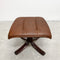 Mid Century Leather Bent Plywood Pedestal Footstool