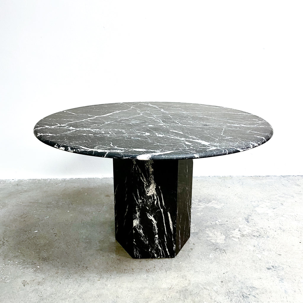 Postmodern black and white marble table