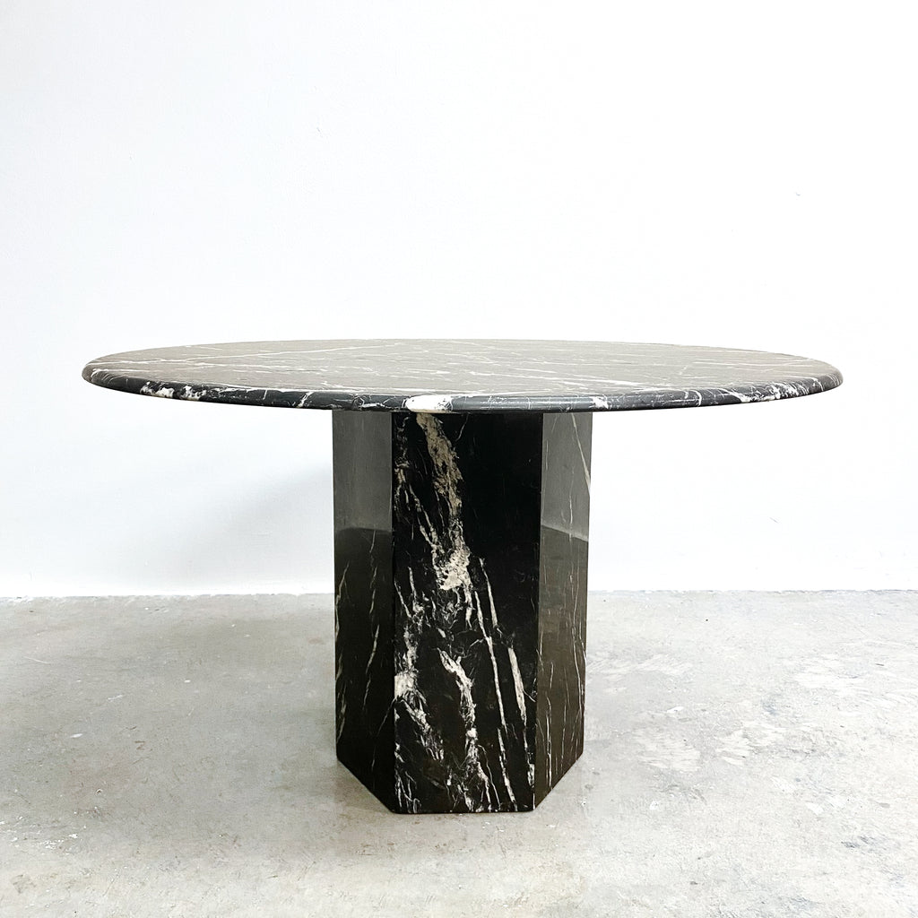 Postmodern black and white marble table