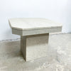 Pair Post Modern Marble Square Hexagonal Side Tables