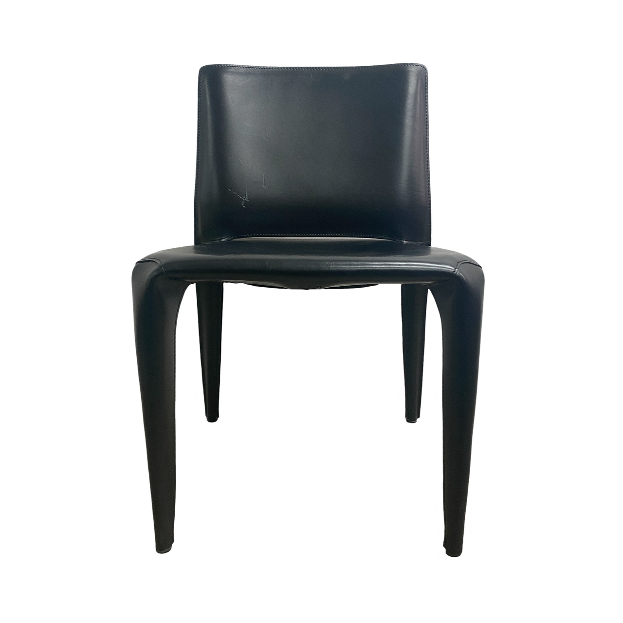 Mario Bellini Black Leather "Bull" Chairs For Cassina 1990s