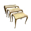 Mid 20th Century Vintage Hollywood Regency Italian Marble & Brass Nest of Tables