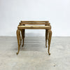 Mid 20th Century Vintage Hollywood Regency Italian Marble & Brass Nest of Tables