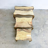 Mid 20th Century Vintage Hollywood Regency Italian Marble & Brass Nest of Tables