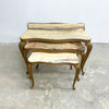 Mid 20th Century Vintage Hollywood Regency Italian Marble & Brass Nest of Tables