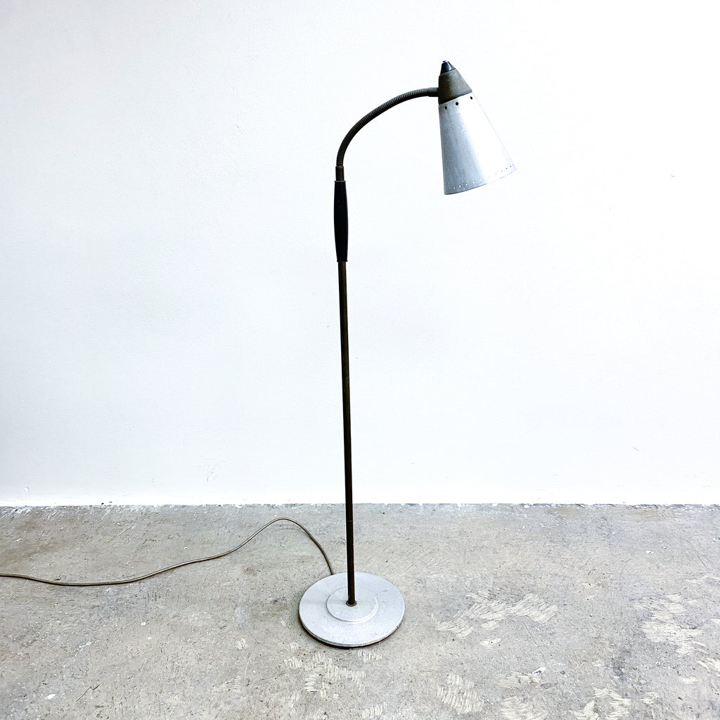 Mid Century 1950s/60s Brass And Aluminium Floor Lamp