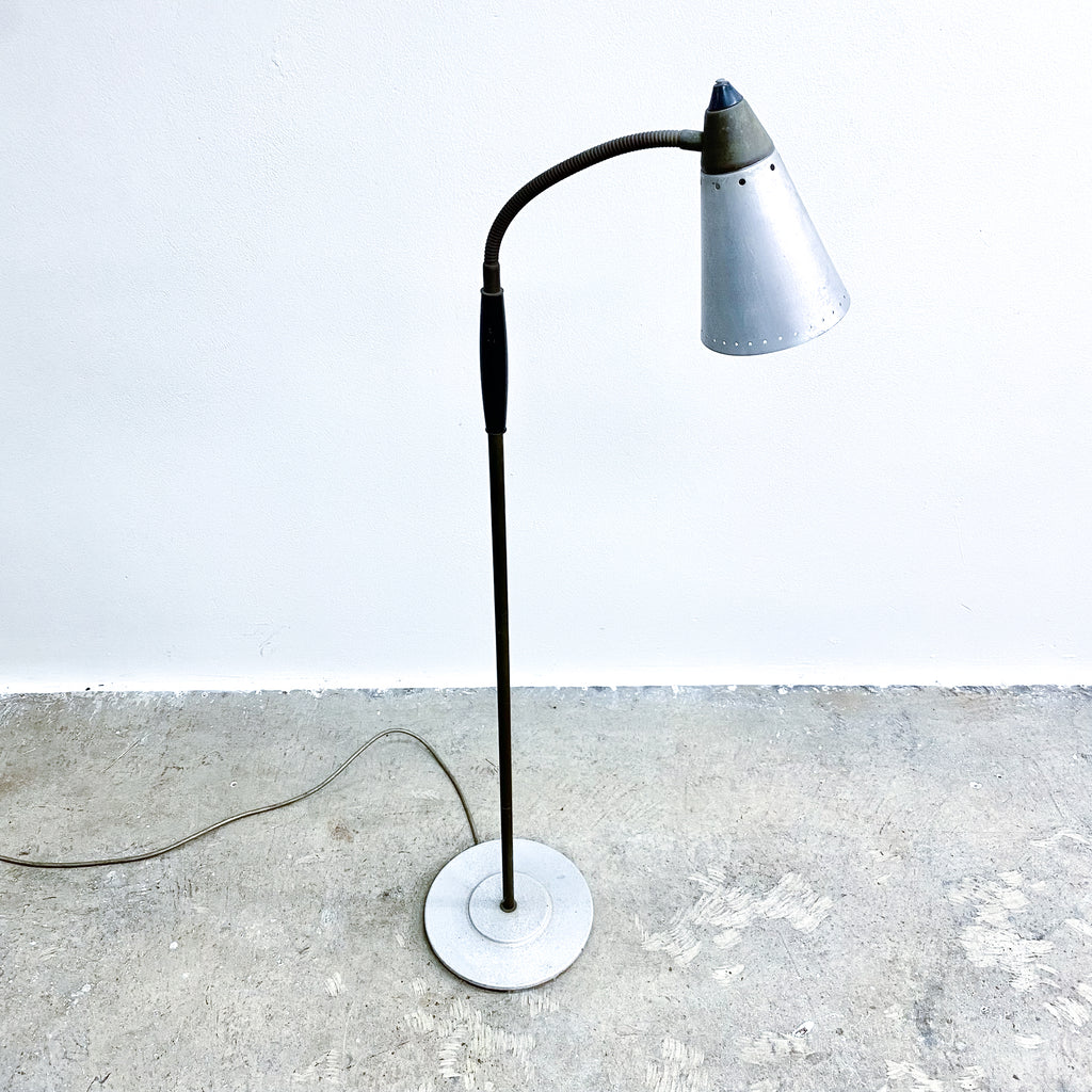 Mid Century 1950s/60s Brass And Aluminium Floor Lamp