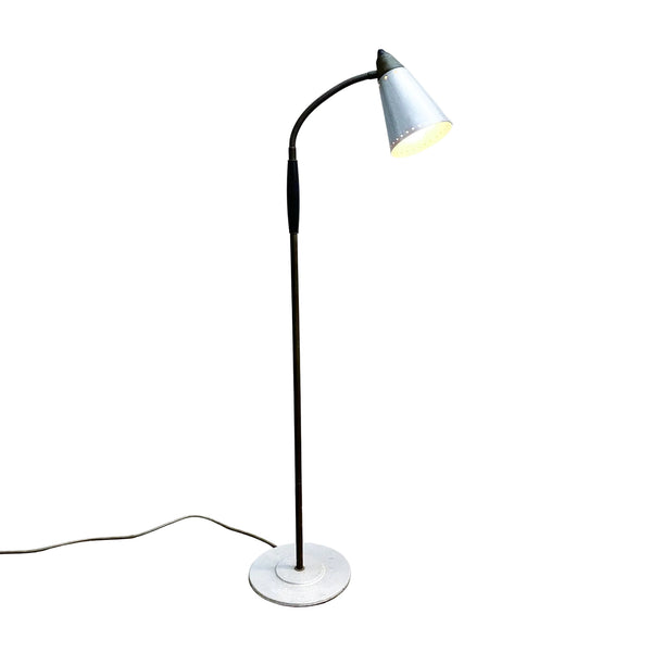 Mid Century 1950s/60s Brass And Aluminium Floor Lamp