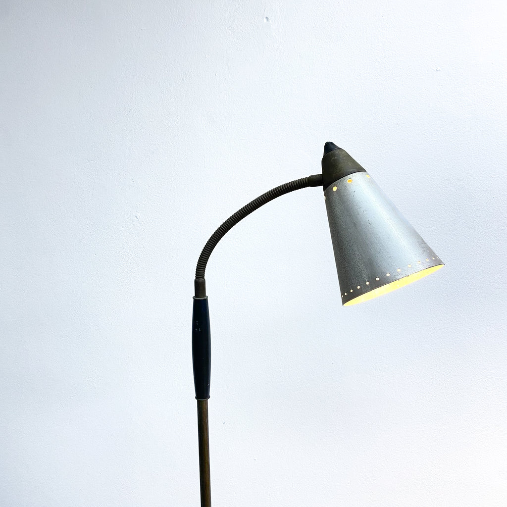 Mid Century 1950s/60s Brass And Aluminium Floor Lamp
