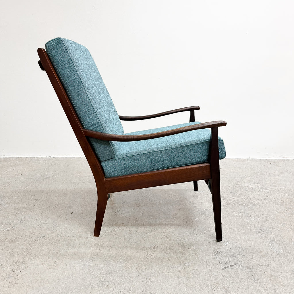 Mid Century 1960's Teak Armchair With New Upholstery