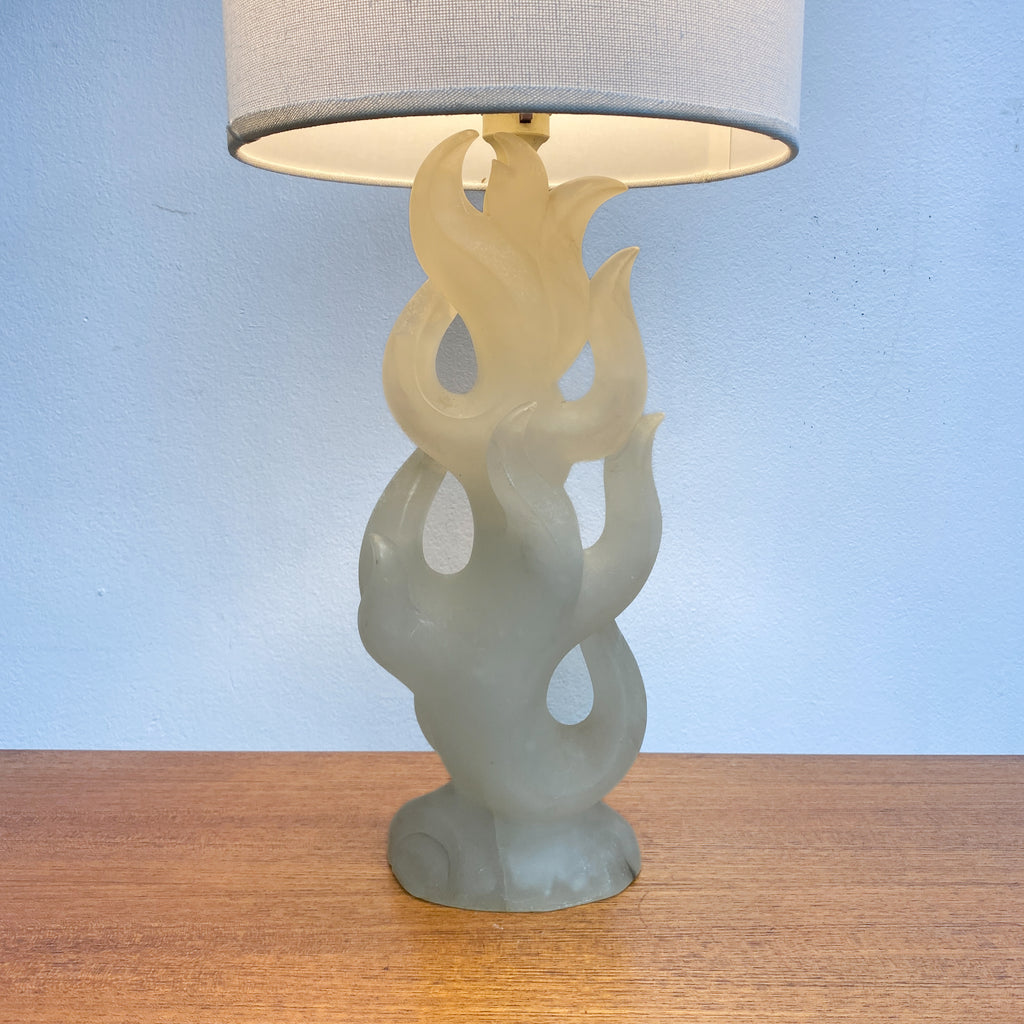 Mid Century Italian Maurizio Tempestini 1950s Carved Alabaster Sculptural Table Lamp Base