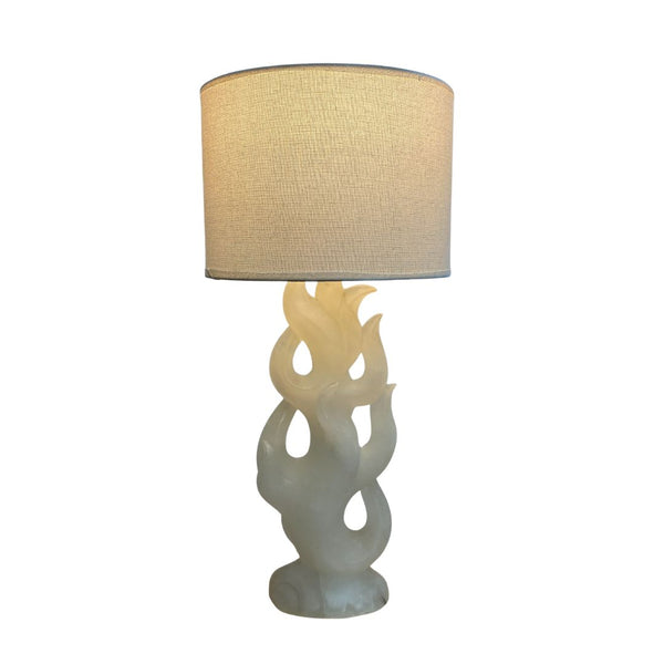 Mid Century Italian Maurizio Tempestini 1950s Carved Alabaster Sculptural Table Lamp Base*