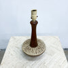 Mid Century 1960s Ceramic Lamp With Wooden Neck