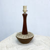 Mid Century 1960s Ceramic Lamp With Wooden Neck