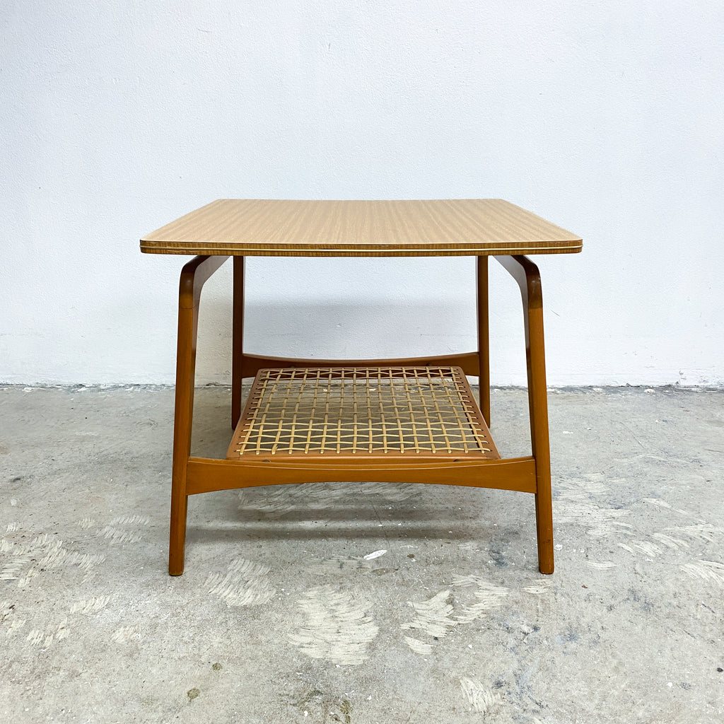 Mid Century 1960s Side Table With Magazine Rack